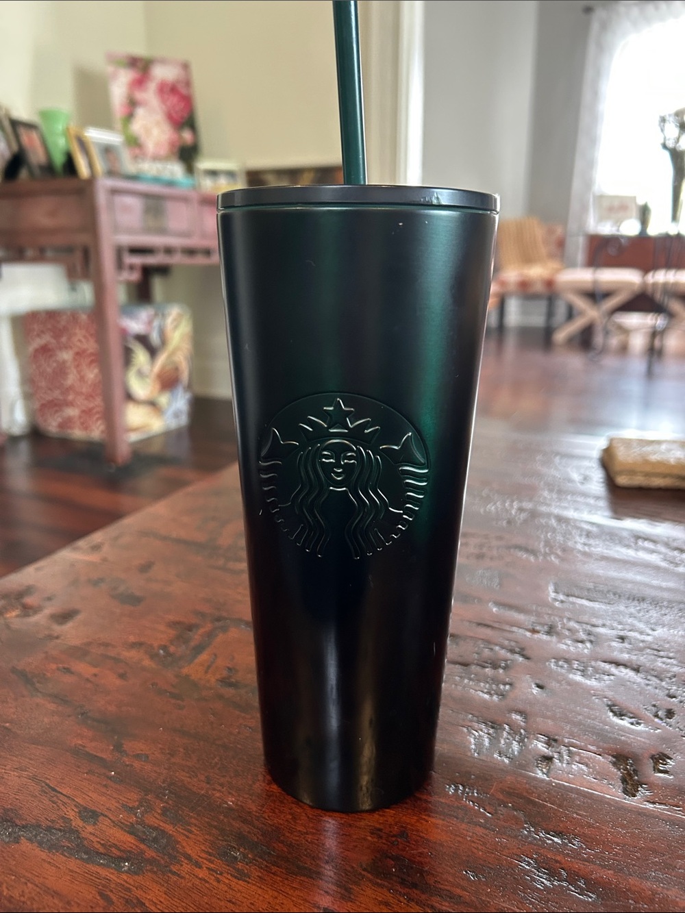 Starbucks Matte Dark Green 24oz. Tumbler with Straw